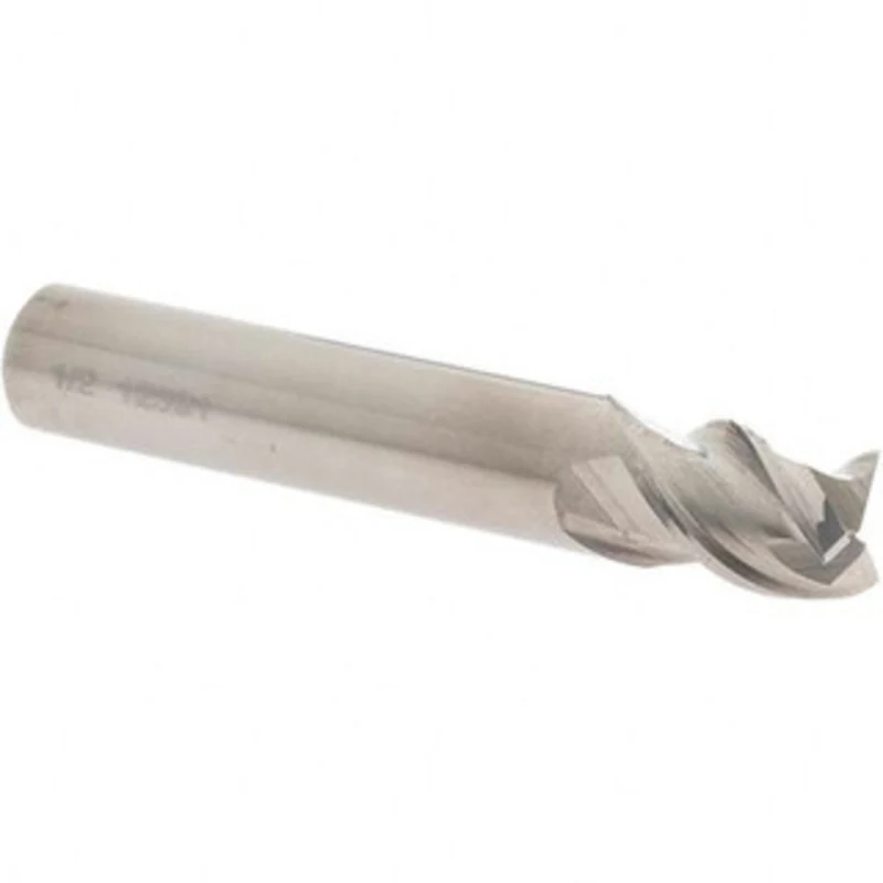 OSG 1/2, 5/8 LOC, 1/2 Shank Diam, 3 OAL, 3 Flute, Solid Carbide Square End Mill Single End, Uncoated, Spiral Flute, 4...
